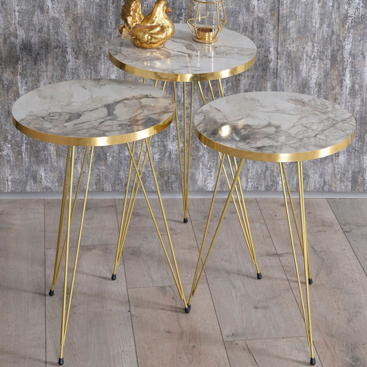 Set of 3 Round  Side Coffee Tables